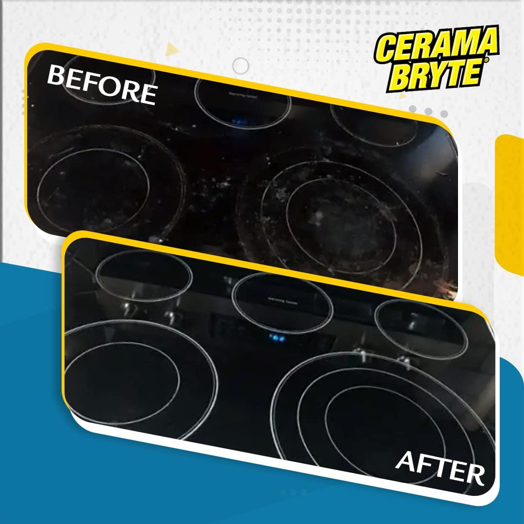 Cerama Bryte Cerama Bryte Daily Spray Cooktop and Stove Top Cleaner for Glass & Pads Combo Kit - Ceramic Surfaces, 16 Fluid Ounces, 4 Piece Set