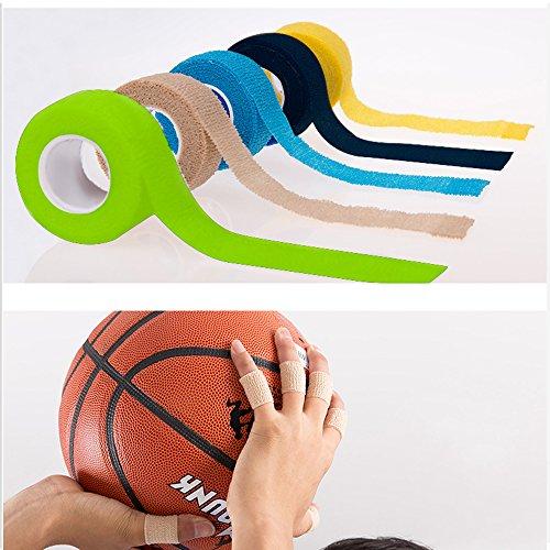 FOU Self Adherent Wrap Tape Medical Cohesive Bandages Flexible Stretch Athletic Strong Elastic First Aid Tape for Sports Sprain Swelling and Soreness on Wrist and Ankle 6 Pack 1Inch X 5Yards(Beige)