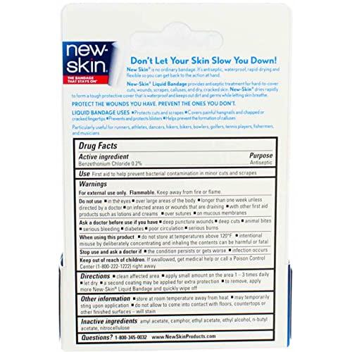 NEW-SKIN New-Skin Liquid Bandage, Waterproof Bandage for Scrapes and Minor Cuts, 1 fl oz (Pack of 5)