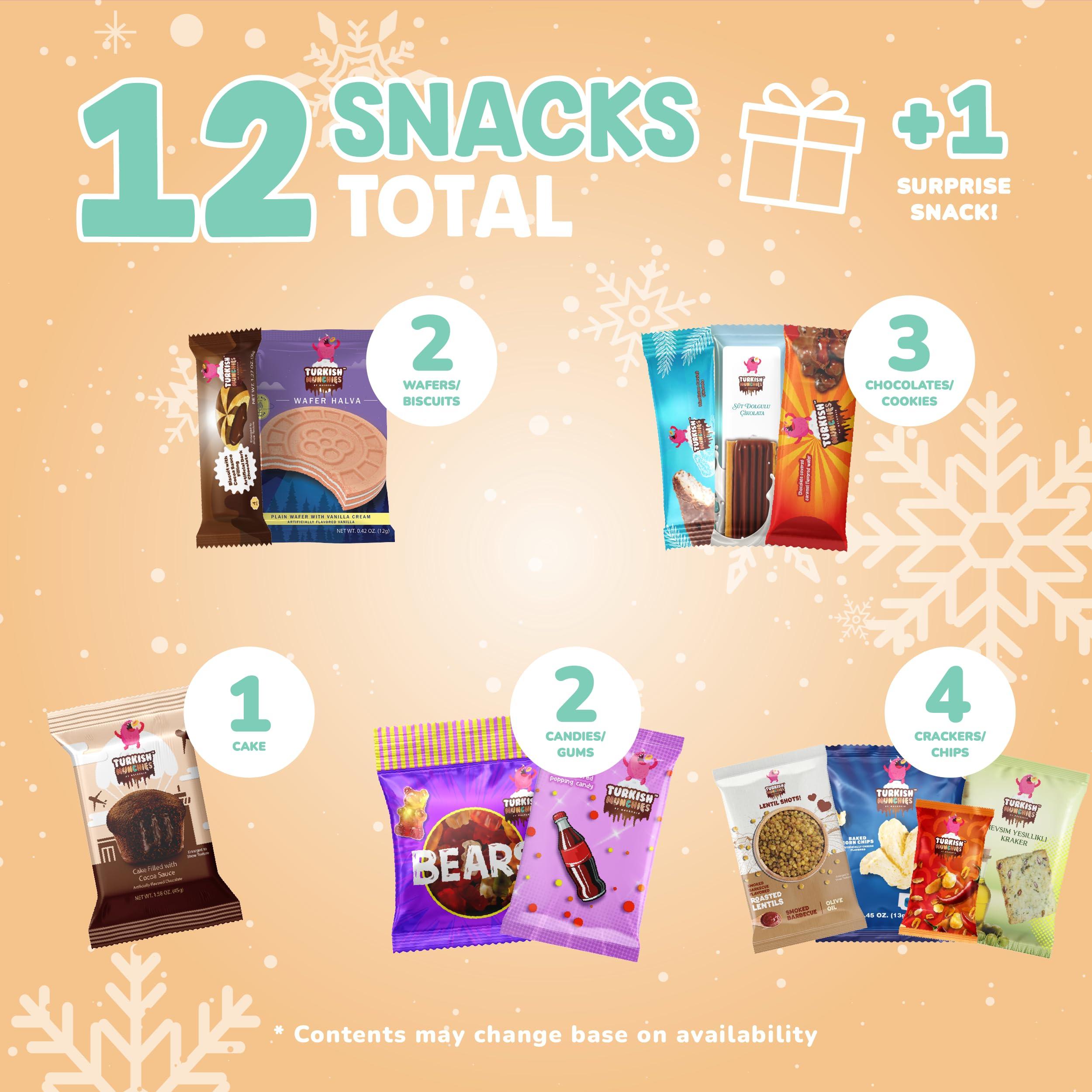 Turkish Munchies by Muekzoin International Snack Box | Premium Exotic Foreign Snacks | Unique Snack Food Gifts | Try Extraordinary Turkish Snacks | Candies from Around the World (Midi Green)