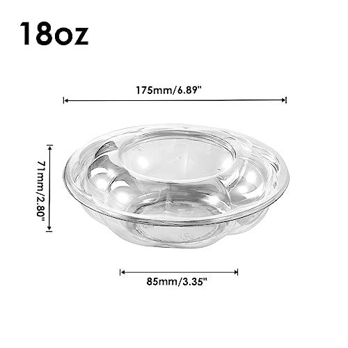 CIAO! CIAO! 18 oz Clear PET Fruit and Salad Bowl with Rose Dome Lid (150/case)