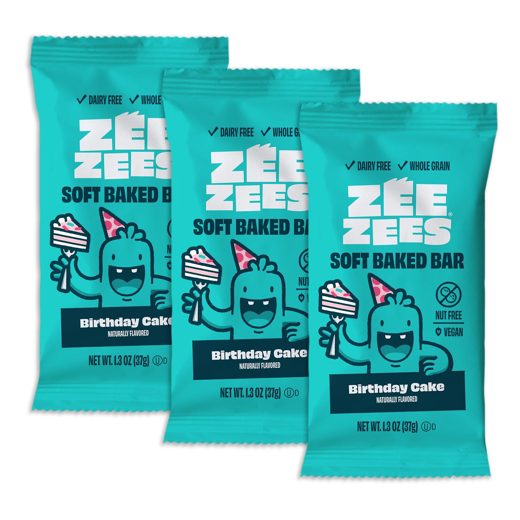 ZEE ZEES Zee Zees Whole Grain Soft Baked Bars, 1.3 oz Birthday Cake, 175 Pack, Smart Snack Compliant, Nut Free, Dairy Free, Egg Free, Sesame Free and Artificial Coloring Free