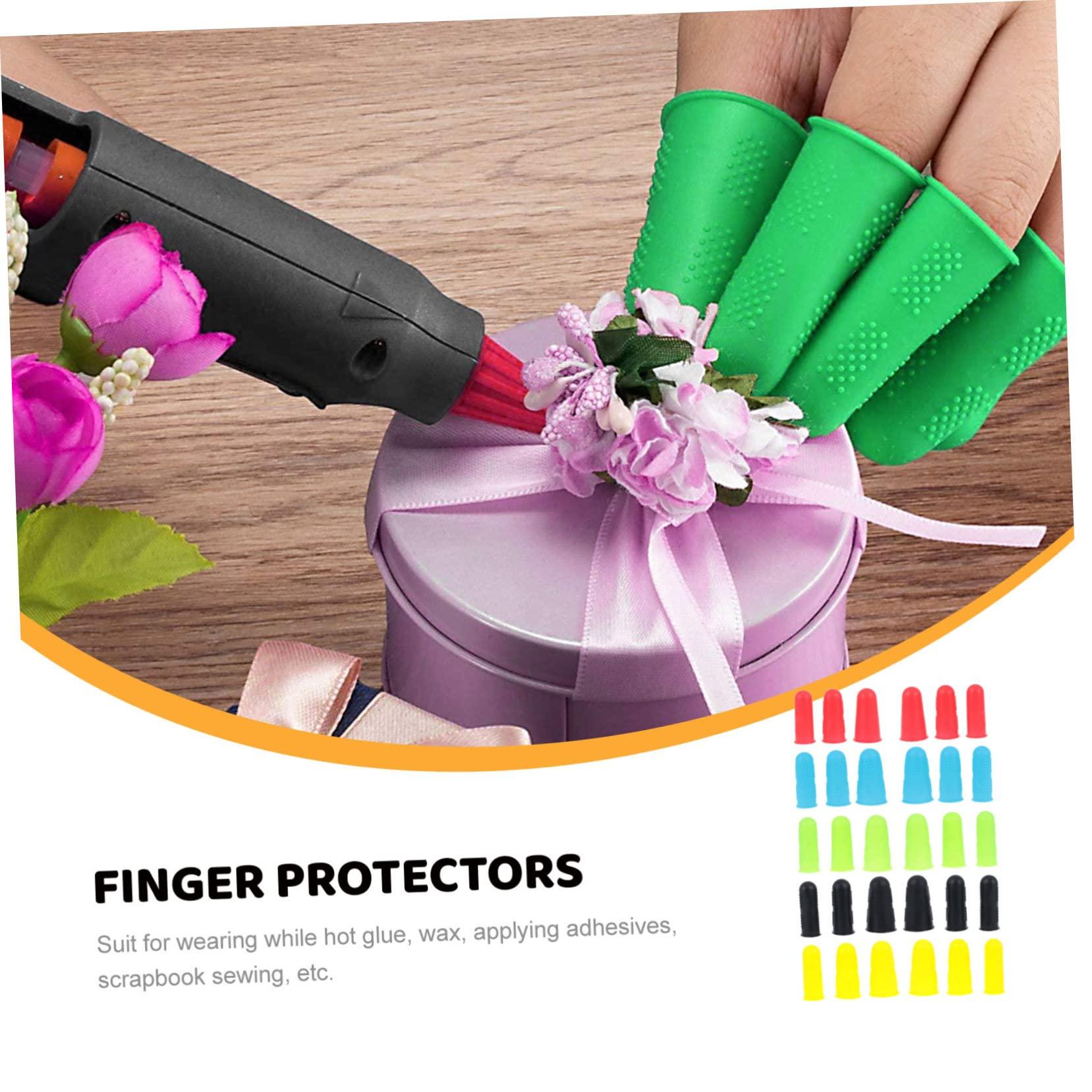 DOITOOL 30pcs Finger Protector Silicone Mitts Silicone Bandages Silicone Finger Sleeve Finger Cover Finger Covers Hot Glue Silicone Finger Protectors Protective Finger Caps Guitar