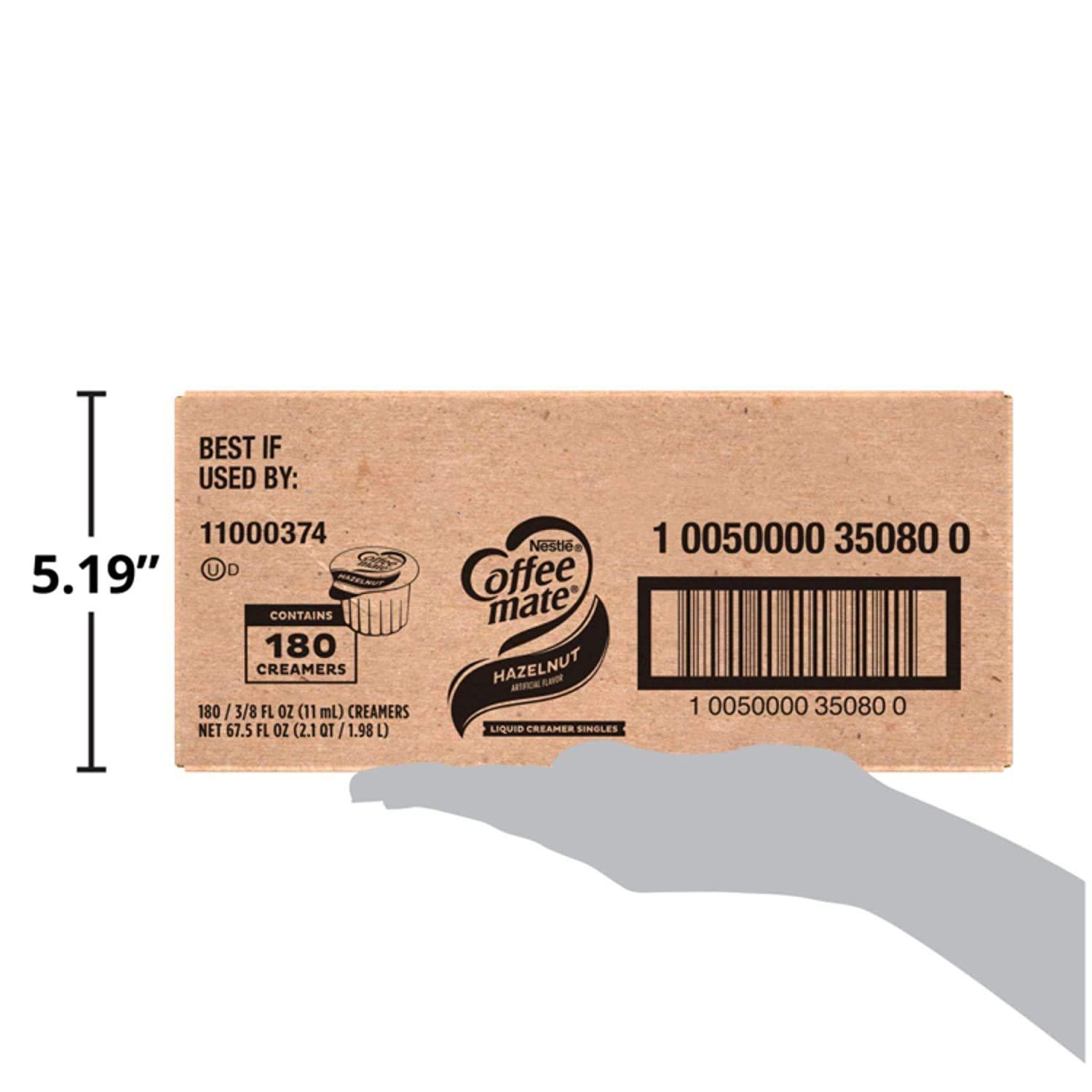 Nestle Coffee mate Nestle Coffee mate Coffee Creamer, Hazelnut, Liquid Creamer Singles, Box of 180 Singles