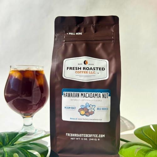 Fresh Roasted Coffee Fresh Roasted Coffee, Hawaiian Macadamia Nut Flavored Coffee, 12 oz, Medium Roast, Kosher, Ground