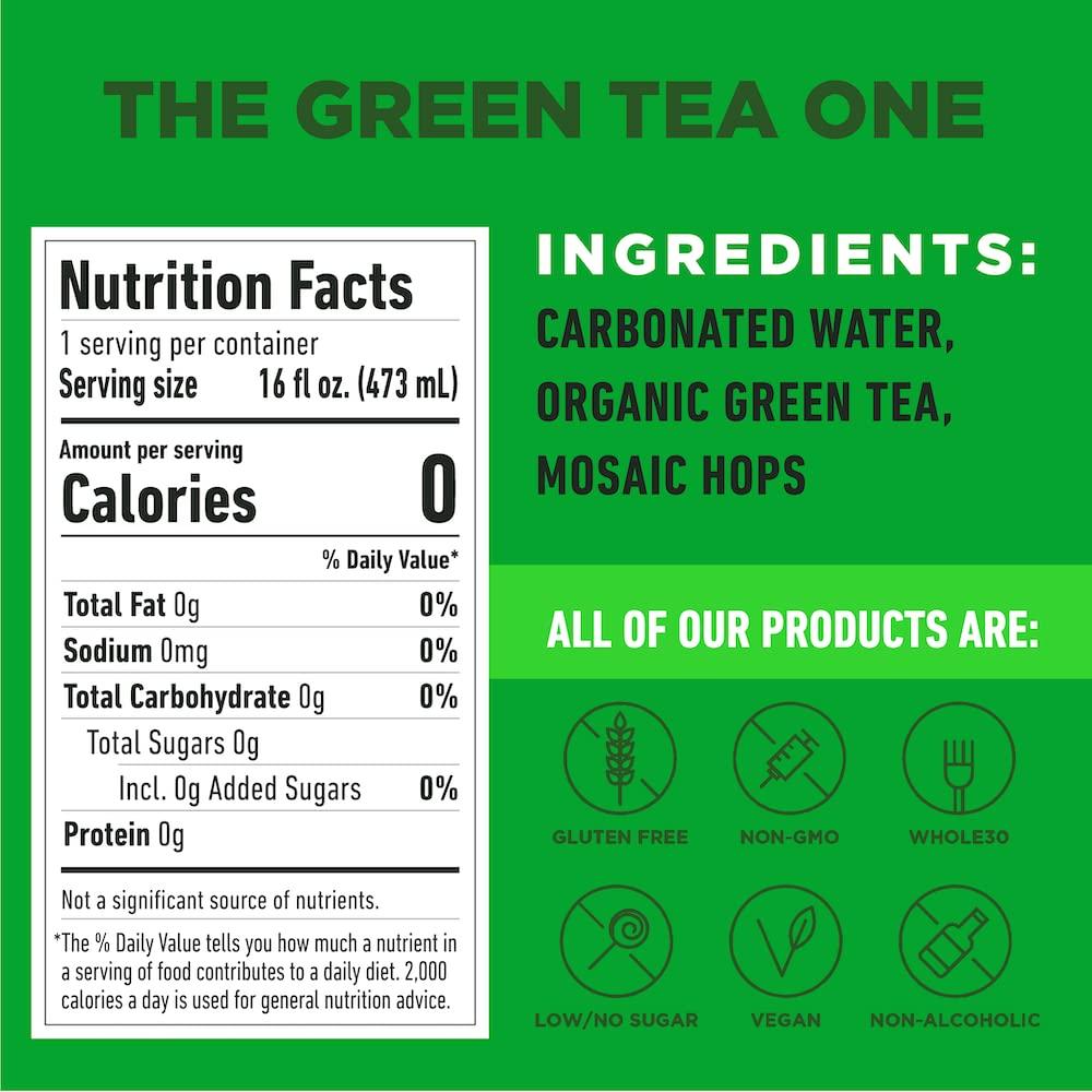 Hoplark HOPLARK Sparkling HopTea - The Green Tea One (12pk - 16oz Cans) - Craft Brewed NA Beer Alternative - Organic, Gluten-Free, Non GMO, Zero Calories, Sugar-Free, Natural Caffeine, Unsweetened