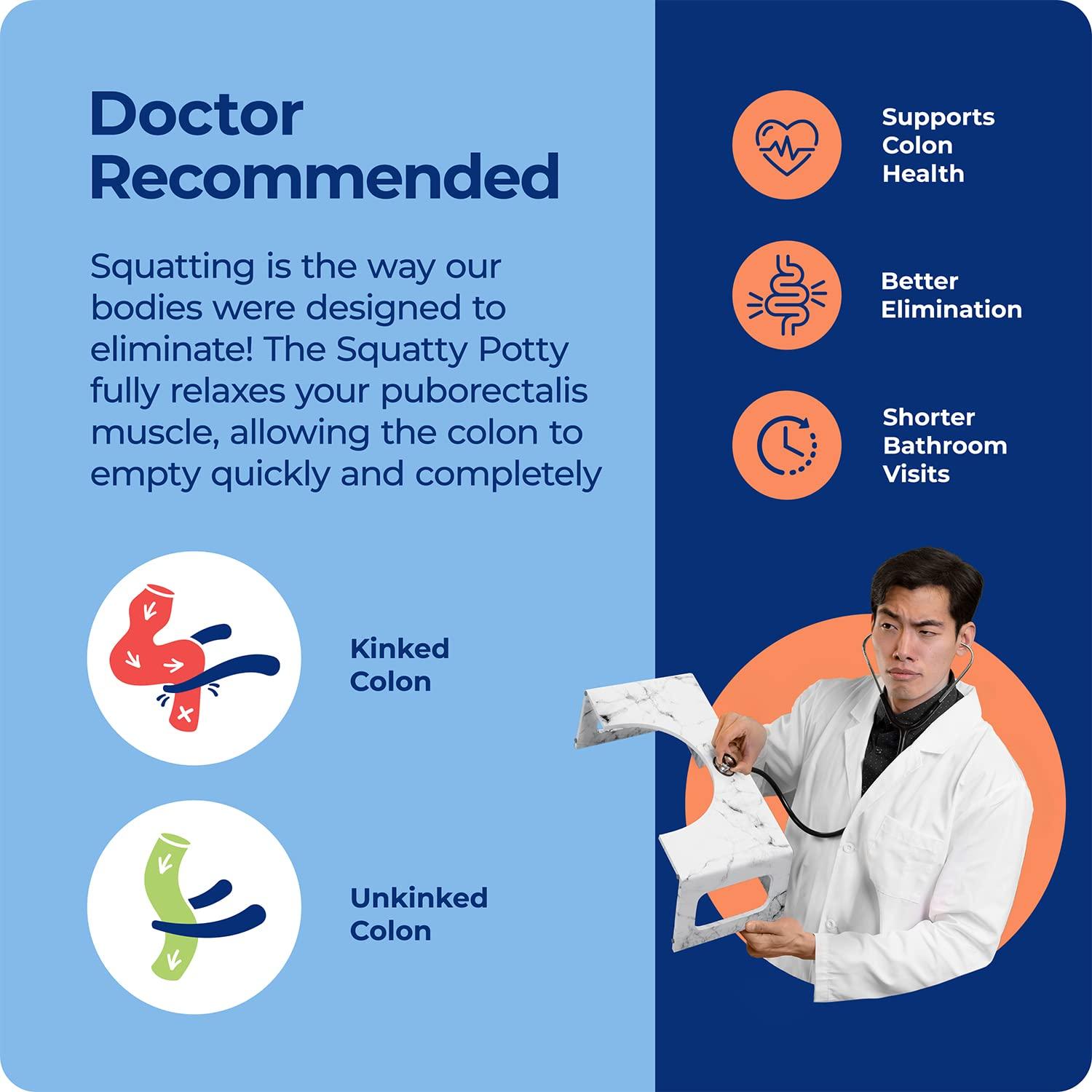 Squatty Potty Squatty Potty Carrara Marble Toilet Stool, Gray, 7 Inch Height