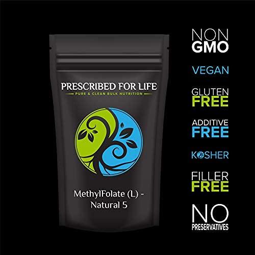 Prescribed For Life Prescribed For Life Methyl Folate Powder | Bioavailable Folic Acid to Support Brain Health | Pure Powdered Vitamin B9 Folate Supplement for Women & Men(4 oz / 56 g)