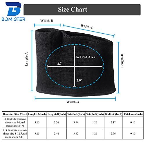 Bomister 3 Pairs of Metatarsal Pads for Women and Men, Ball of Foot Cushions for Pain Relief of Bunions&Morton\'s Neuroma,Metatarsal Sleeve/Socks with Built-in Soft Gel Pad (X-Large,Black)