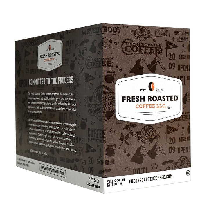 Fresh Roasted Coffee Fresh Roasted Coffee, Ethiopian Yirgacheffe Kochere, Medium Roast, 24 Pods for K Cup Brewers