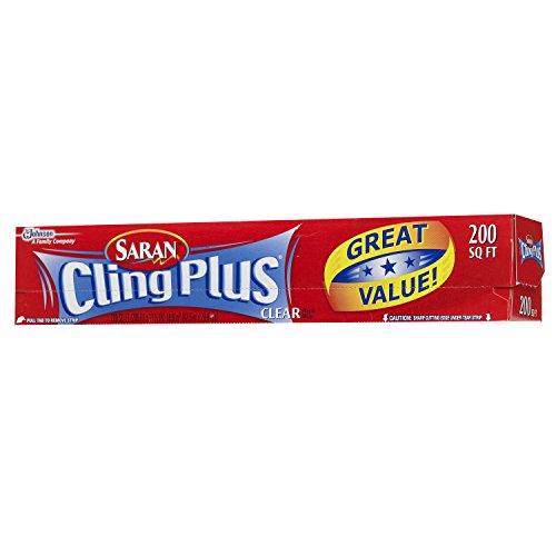 Saran Saran Cling Plus Plastic Wrap, 200 Sq Ft, 1 Count (Pack of 1)