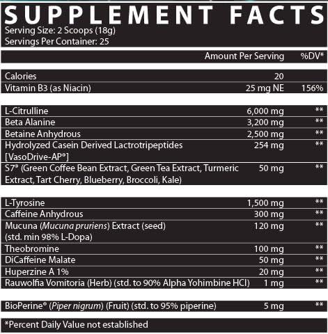 FUELD FUELD Launch V1 Pre-Workout, Insane Energy Blend, Out of This World Pump Matrix, 6g Raw L-Citrulline, 254mg Vaso Drive AP, 350mg Caffeine, 450g, 25 servings, Peach Rings