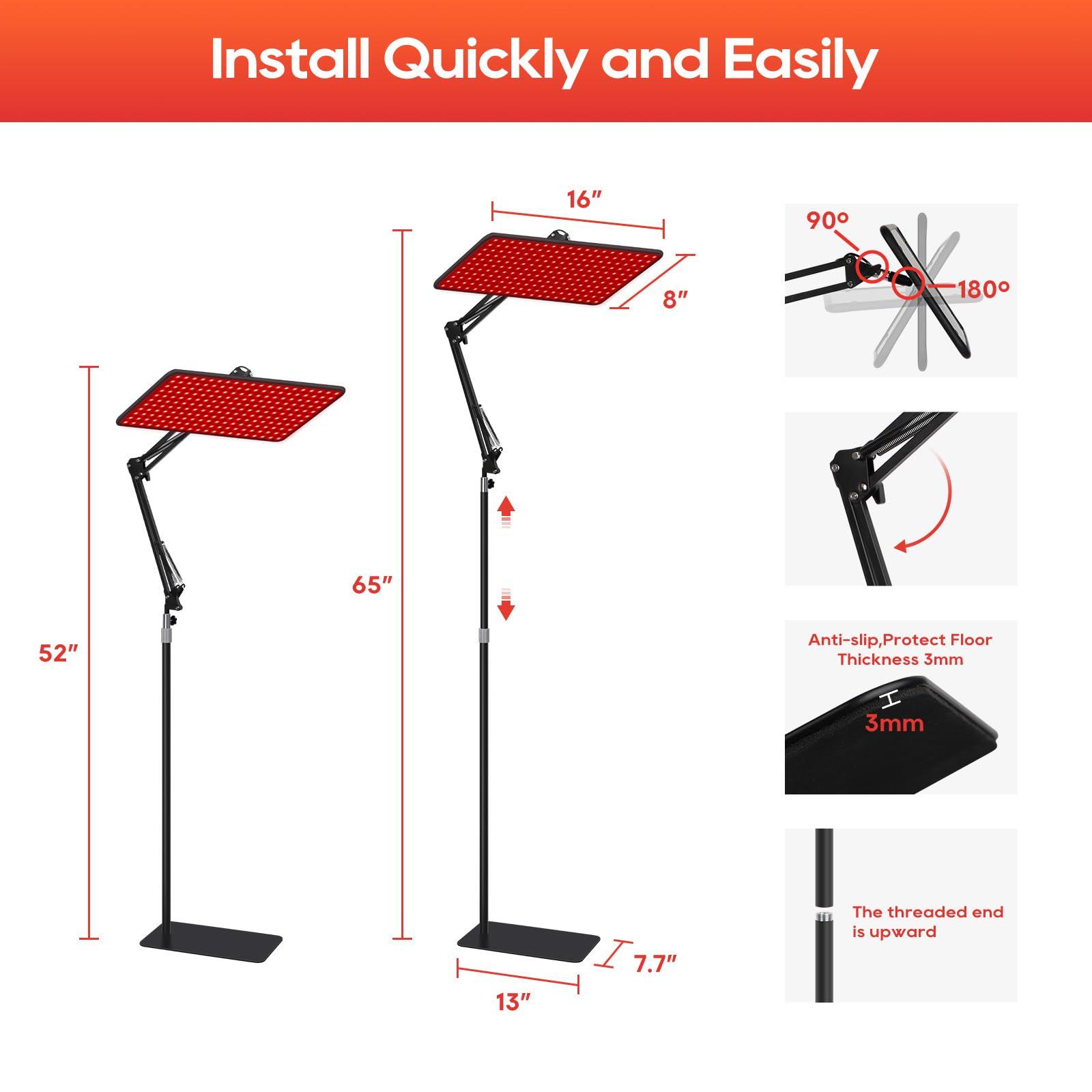 BEICHEN BEICHEN Red Light Therapy for Body and Face, 660nm 850nm 940nm Infrared Redlight-Therapy Lamp Device with Large Panel and Stable Stand at Home, Idea Gift for Women Wife Mom Sister Girlfriend