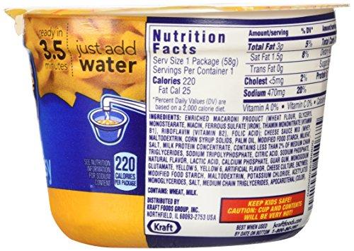 Kraft KRAFT Macaroni & Cheese Dinner Cup Easy Mac Original, 58 grams Cups (Pack of 12)