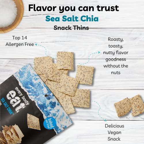 Every Body Eat Every Body Eat Sea Salt Chia Snack Thins, Gluten & Dairy Free, Vegan (1 Pack)