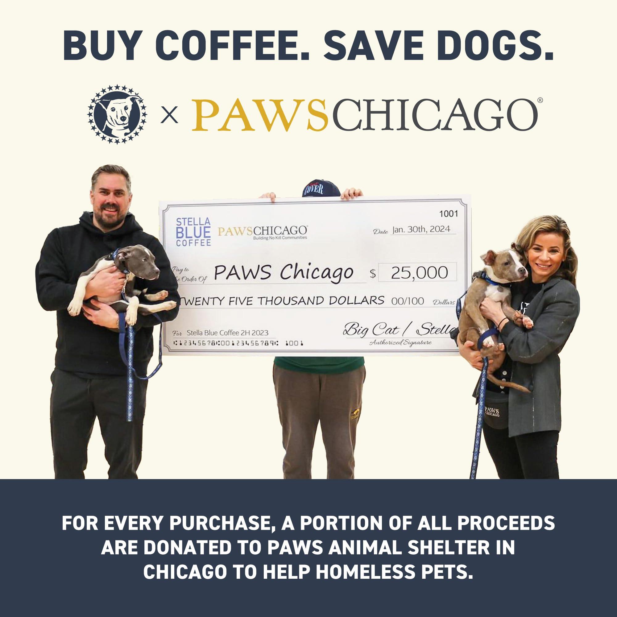 Stella Blue STELLA BLUE Fresh K Cup Coffee Pods | Electric Avenue Blend | 100% Arabica DARK Roast | Ethically & Sustainably Sourced from Central America | Helps Support PAWS Chicago | 12 Single Serve Pods