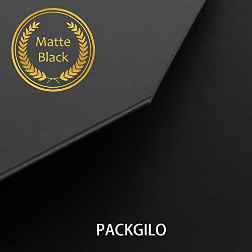 PACKGILO PACKGILO 1 Pcs Matte Black Extra Large Gift Box with Lid, 16.5x13x5.3 Inches, Hard Magnetic Giant Gift Boxes for Presents Clothes Robe Wedding Dress Sweater,Reusable Foldable Bridesmaid Proposal Box