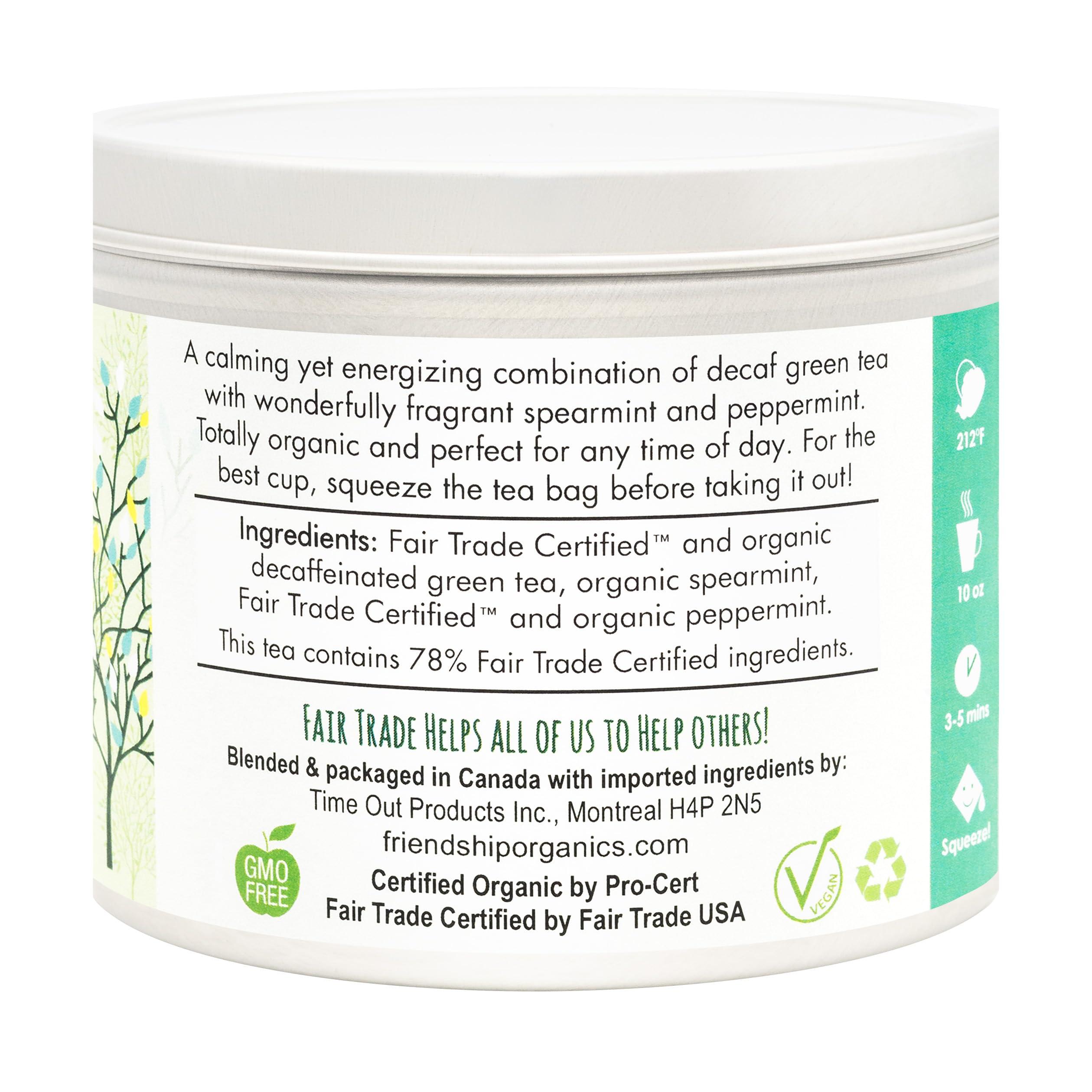 Friendship Organics Friendship Organics Decaf Green Mint Tea Bags, Organic and Fair Trade 22 Count