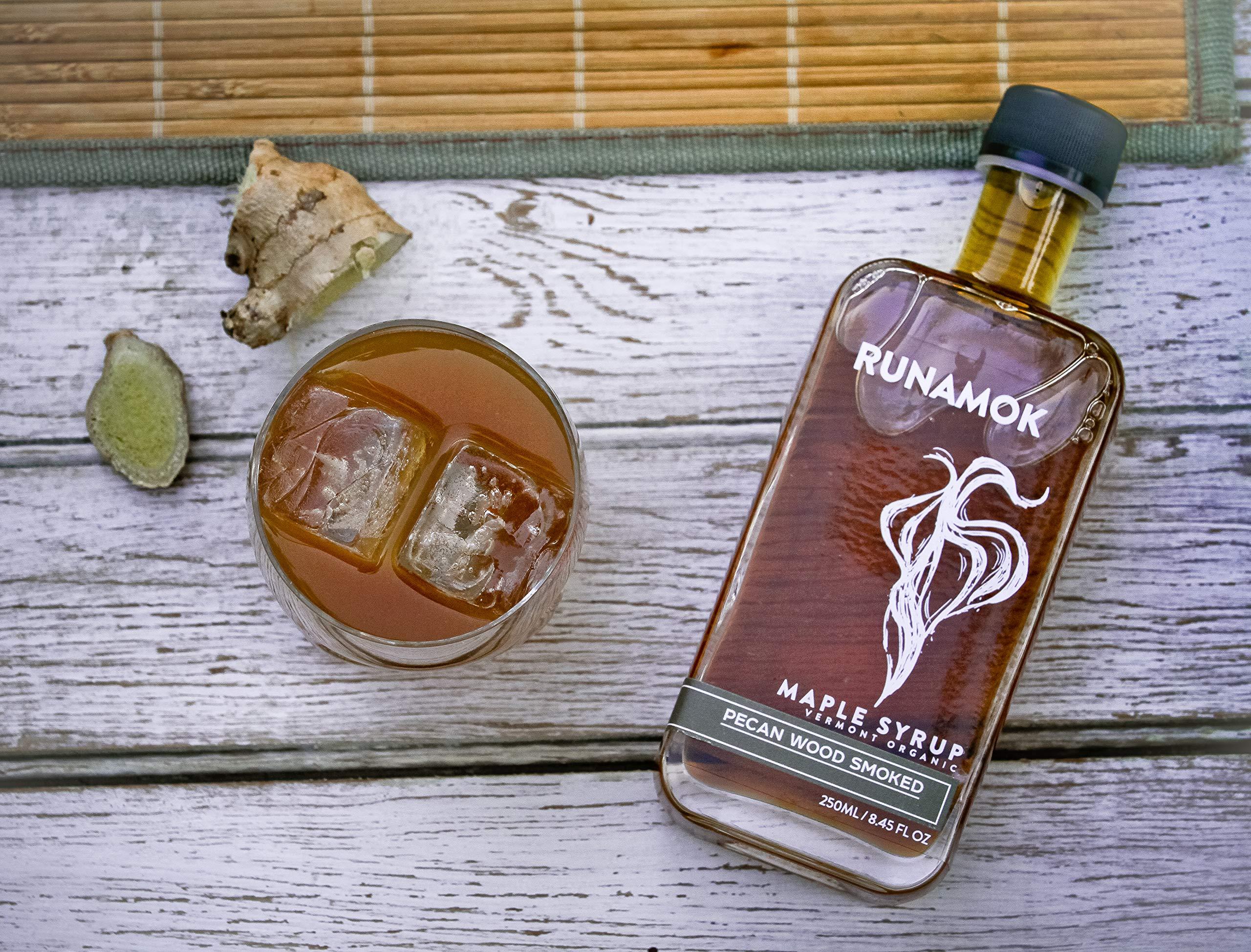 Runamok Runamok Pecan Wood Smoked Maple Syrup Organic - Authentic & Real Vermont Maple Syrup | Pure Strong Flavor | Great for BBQ, Broiled Salmon, Vinaigrettes & Cocktails | 8.45 Fl Oz (250mL)