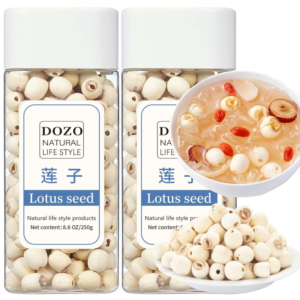 DOZO DOZO Natural Dried Lotus Seeds 17.6oz/500g Lotus Seed for Eating Core Removal Dermabrasion Premium Lotus Seed BakingTea