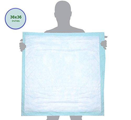 BrightCare Extra Large Disposable Incontinence Bed Pad 10 Count (Size 36 x 36 Inch) - Hospital Underpad with Incontinence Protection for Adult, Child, or Pets - Absorbent Waterproof Chux by BrightCare