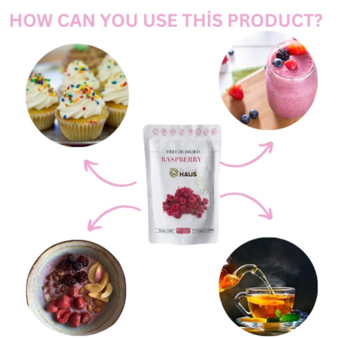 The Snack Haus The Snack Haus 2 Packs of Freeze-Dried Blackberries 0.88 Oz & 2 Packs of Freeze-Dried Raspberries 1.06 Oz| All-Natural, No Preservatives | Nutrient-Rich, High Fiber Snack | Perfect for Yogurt, Granola, or On-The-Go! (3.88 Oz/Case)