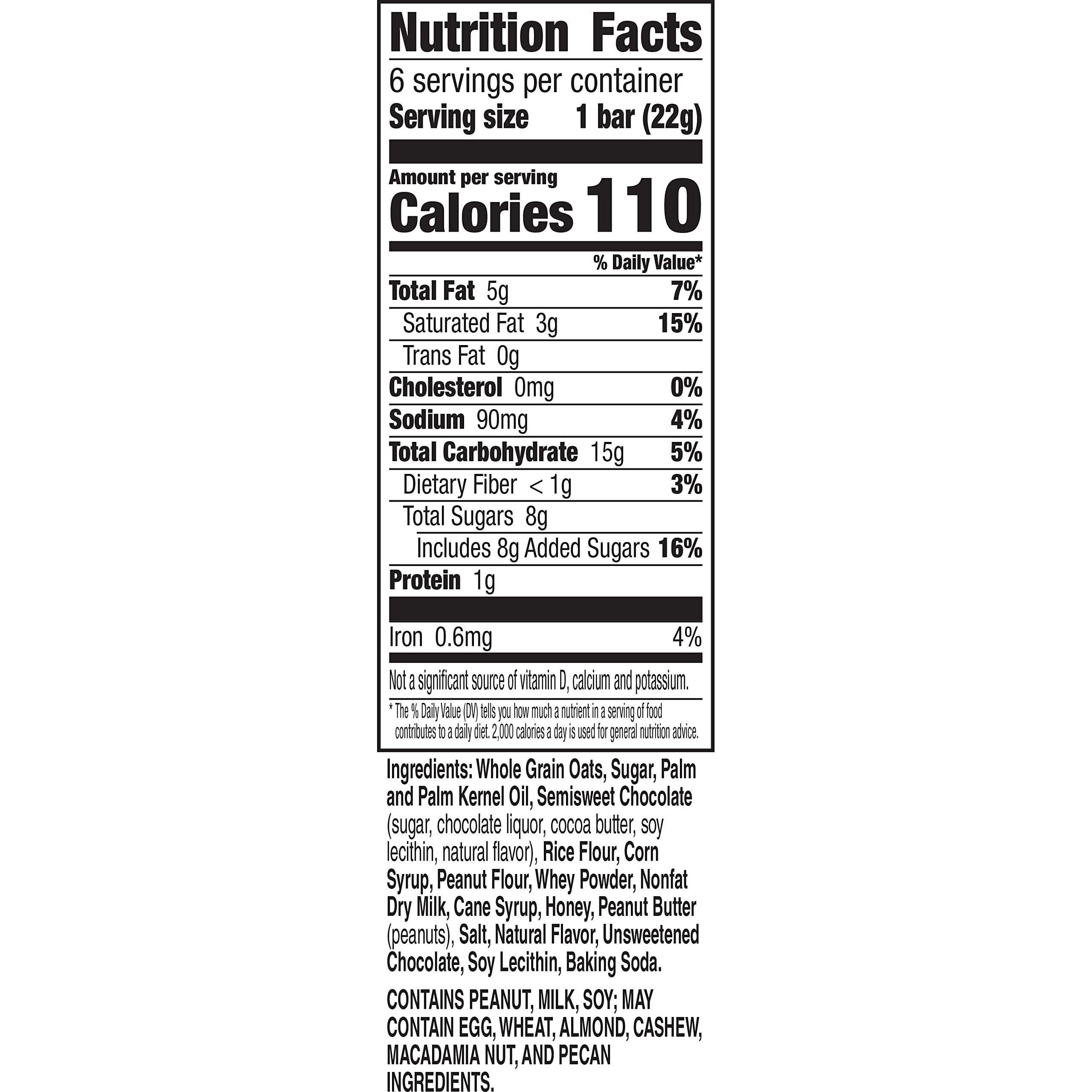 Nature Valley Nature Valley Crunchy Dipped Granola Squares, Peanut Butter Chocolate, 6 ct (Pack of 2)
