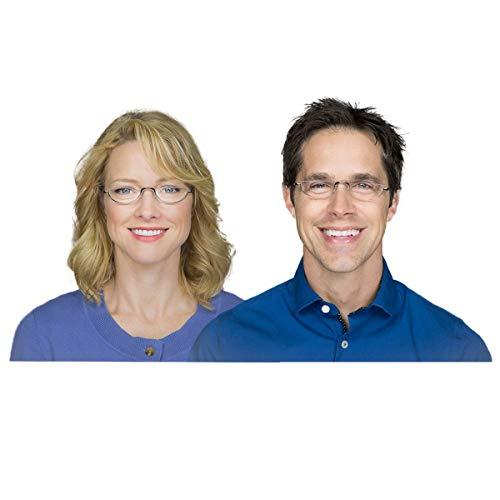 DBEFTLI DBEFTLI Half Frame Reading Glasses - Half Moon Readers with Spring Hinge for Women Men (2 PCS in Pouch) 1.00