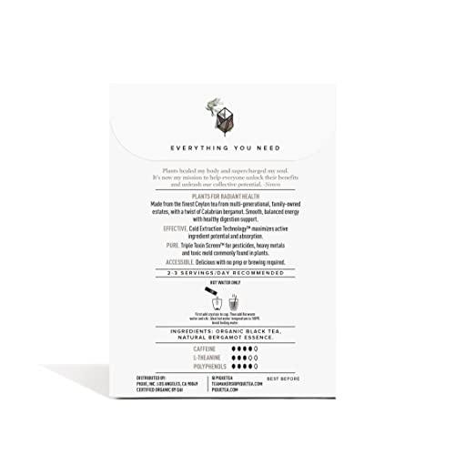 PIQUE Pique Organic Earl Grey Tea Crystals - Caffeinated Black Tea with Bergamot for Energy, Prebiotic Polyphenols Support Healthy Metabolism, Immunity - 14 Single Serve Sticks (Pack of 1)