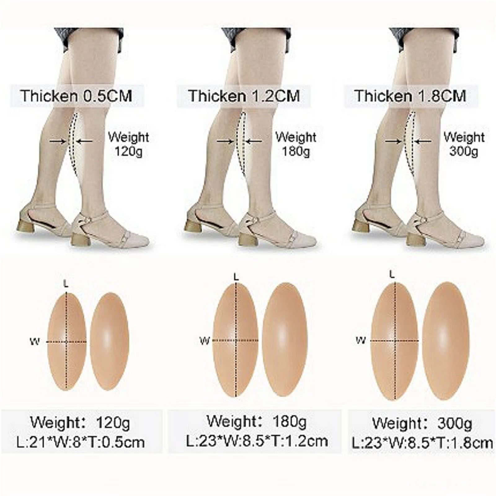 ZWSM ZWSM 1 Pair Silicone Leg Onlays Soft Self-Adhesive Calf Pads for Crooked or Thin Skinny Legs Women Leg Corrector,#2,Thicken 0.5cm