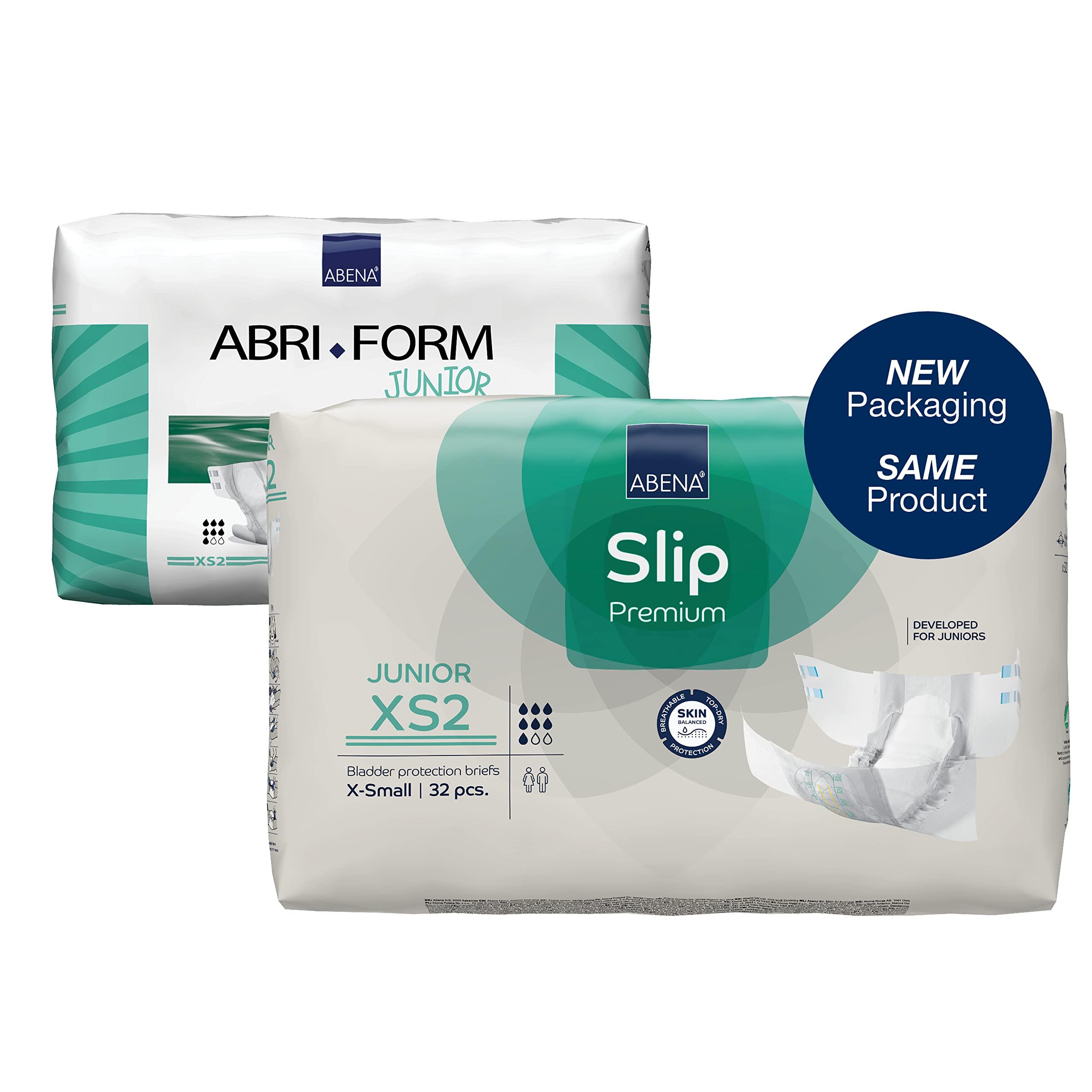 Abena Abena Hypoallergenic Slip Junior Premium Incontinence Briefs, for Juniors Aged 5-15, Eco-Labeled, Level 2, 32 Count