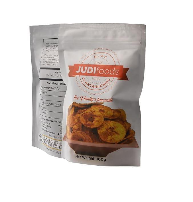 Judi Foods Judi Foods Plantain Chips- Ripe, Sweet Plantain Chips, Organic Chips, Crispy Exotic Chips, 3.5 Ounce (Pack of 5)