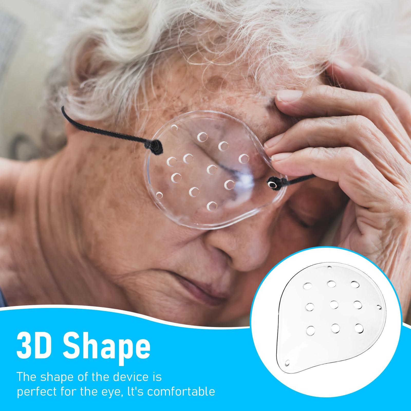 WY LIGHTING LEVEL 4 Pcs Plastic Eye Shield, Clear Eye Patch with Adjustable Strap Eye Surgery Covering Breathable After Surgery Eye Protections for Patient Men Women, Eye Care Supplies for Eye Post-Operative Recovery