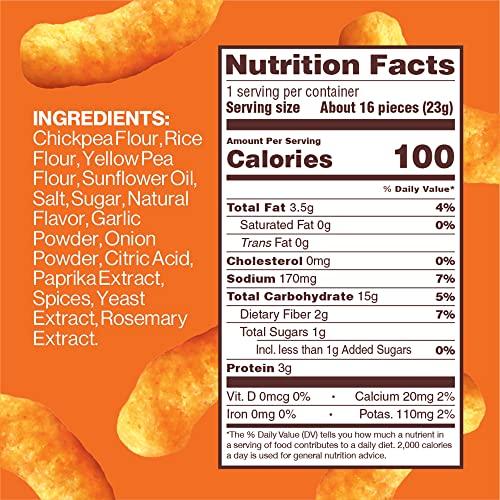 HIPPEAS Hippeas Chickpea Puffs, Vegan Nacho Vibes, 0.8 Ounce (Pack of 18), 3g Protein, 2g Fiber, Vegan, Gluten-Free, Crunchy, Plant Protein Snacks