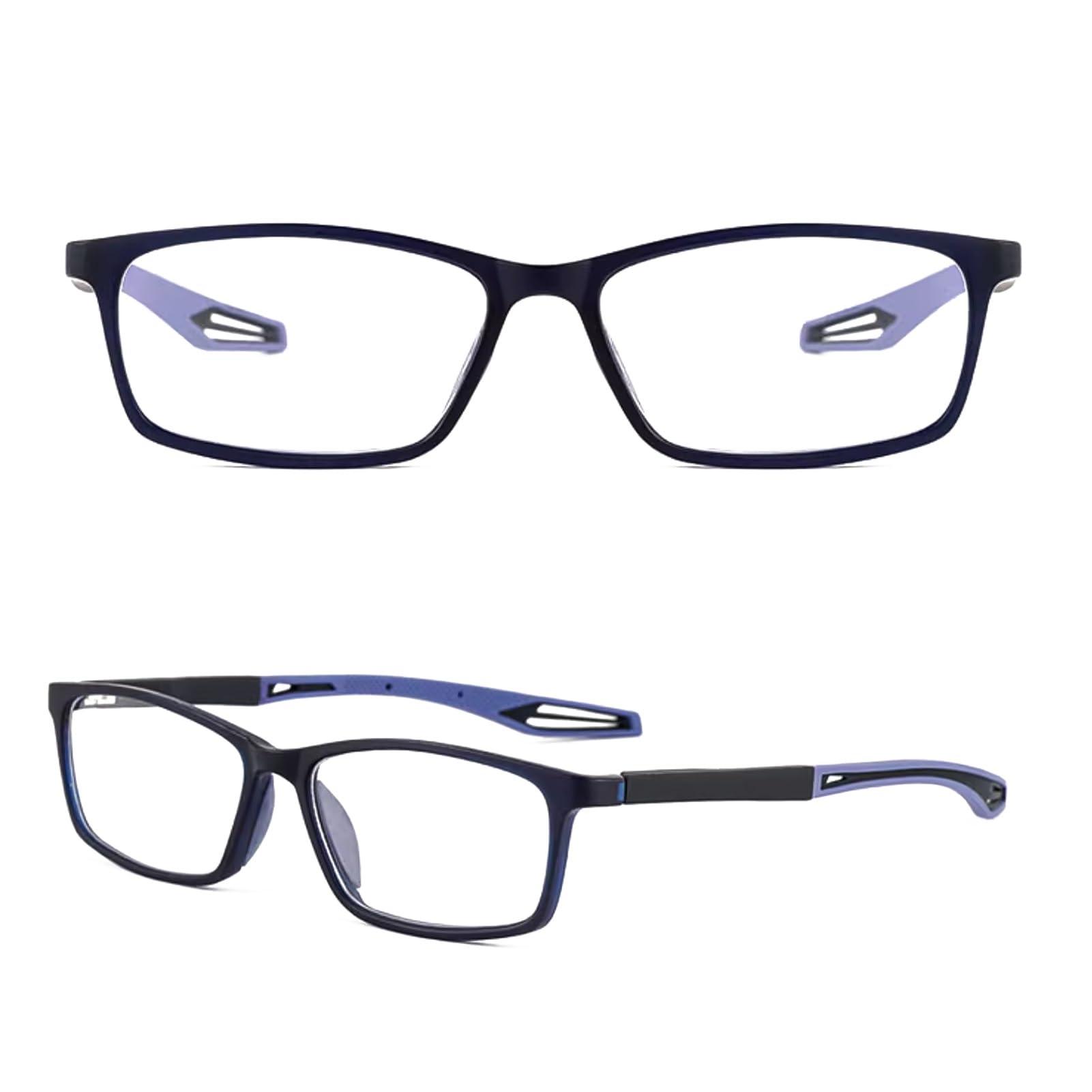 Jade Direct Store Men\'s Sports Reading Glasses, TR90 Ultra-Light Non-Slip Reader, Anti-Blue Light Computer Readers (Color : Blue, Size : 1.25 x)