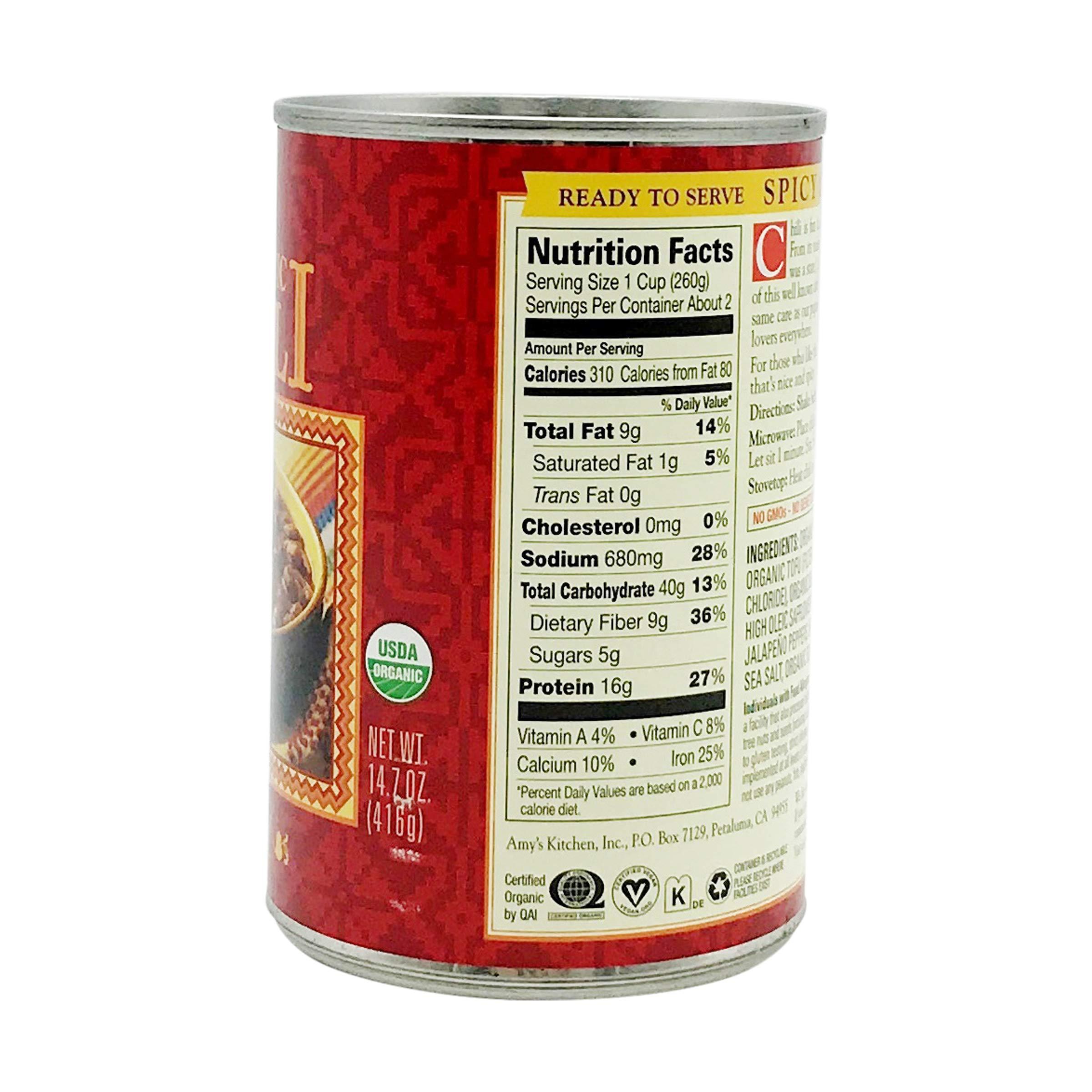 Amys Amy\'s, Chili Spicy Organic, 14.7 Ounce