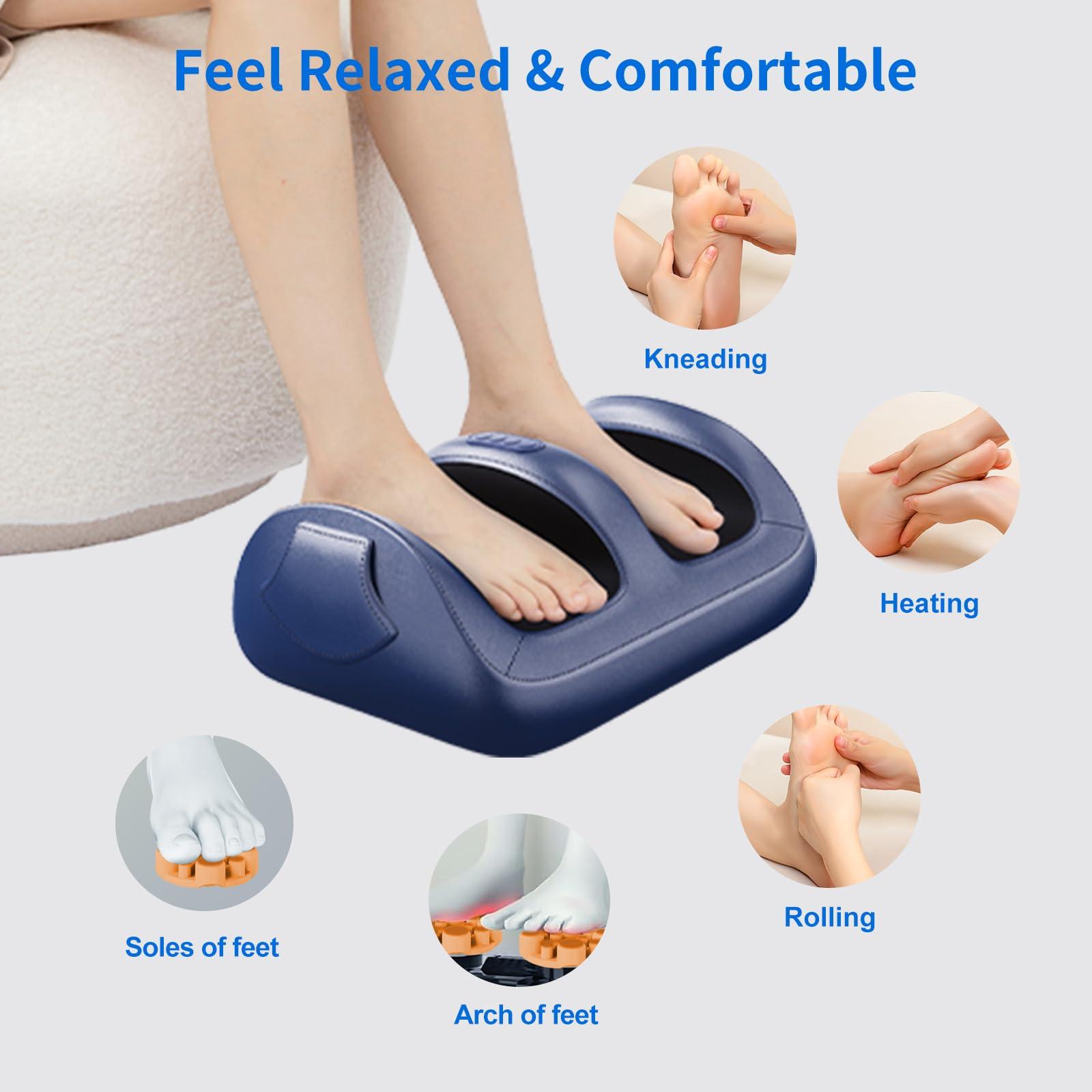 HMMSYLVA HMMSYLVA Shiatsu Foot Massager Electric Feet Massage with Heat and Deep Tissue Kneading for Stress Relief, Deep Rolling Massage, Promotes Blood Circulation, Gifts for Women&Men
