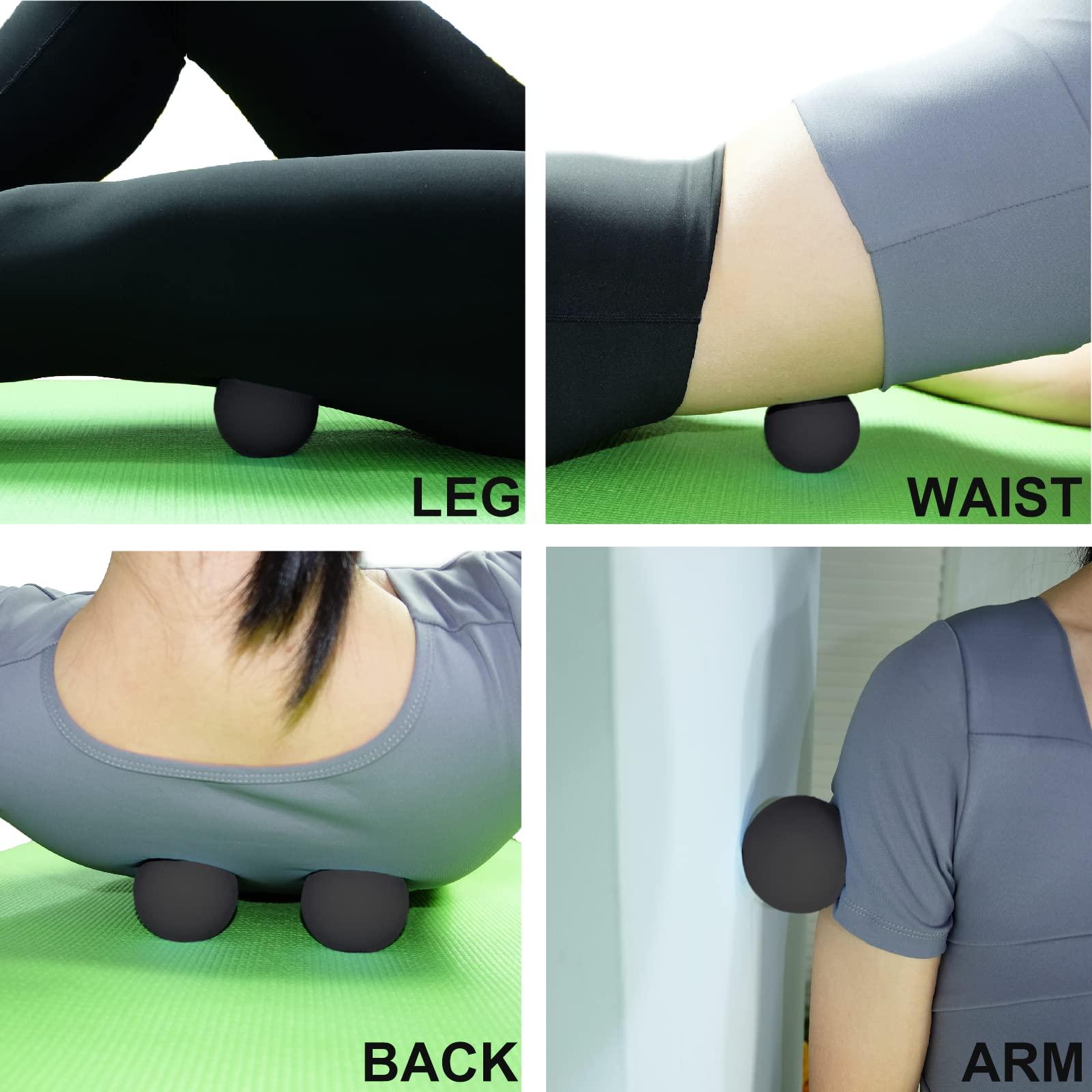 SIMPLECOOL Hard Lacrosse Ball Massage Ball Therapy. Firm Trigger Point Massager Tool for Deep Tissue Yoga Physiotherapy Myofascial Release Muscle Relax Plantar Fasciitis Pain Relief (2 Pack) (Black)