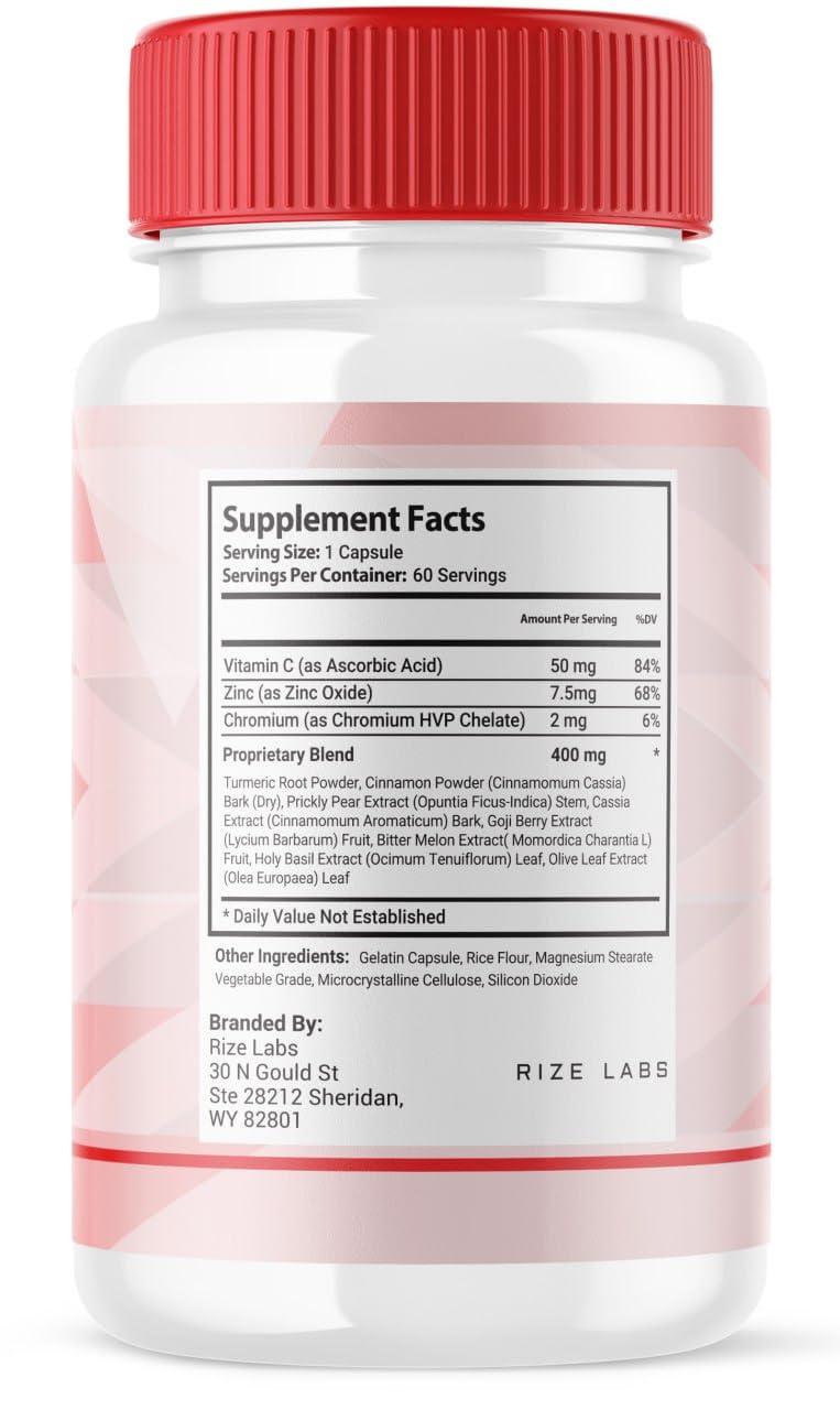rize labs Glucodyn - Glucodyn Supplement, Advanced Formula for Overall Wellness Boost, Glucodyn to Energize Your Every Day for Peak Performance, Gluco Dyn Reviews (60 Capsules)