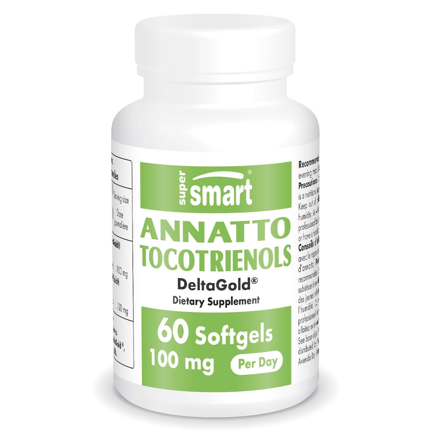 Supersmart Supersmart Annatto Tocotrienols 100mg per Day (DeltaGold Vitamin E) - Tocotrienols Supplement | Non-GMO & Gluten Free - 60 Softgels