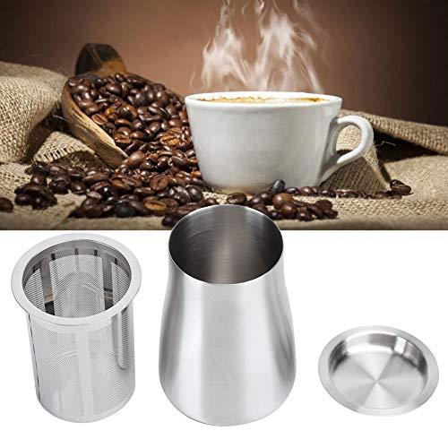 TOPINCN 304 Stainless Steel Dredge Coffee Powder Sifter Sieve Filter Container Coffee Making Accessory(Silver)