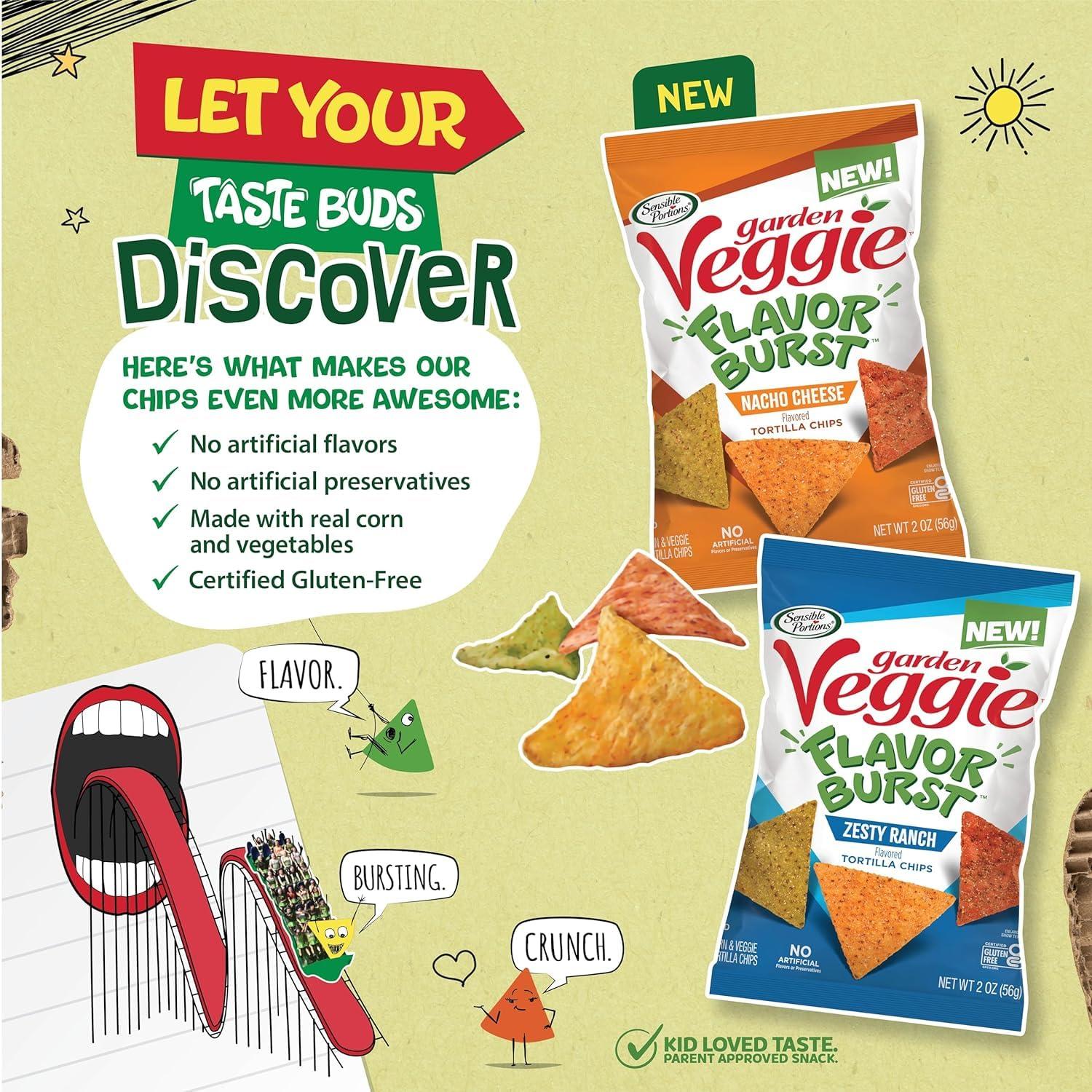 Sensible Portions Sensible Portions Garden Veggie Flavor Burst Tortilla Chips, Ranch, 6 Oz (Pack of 6)
