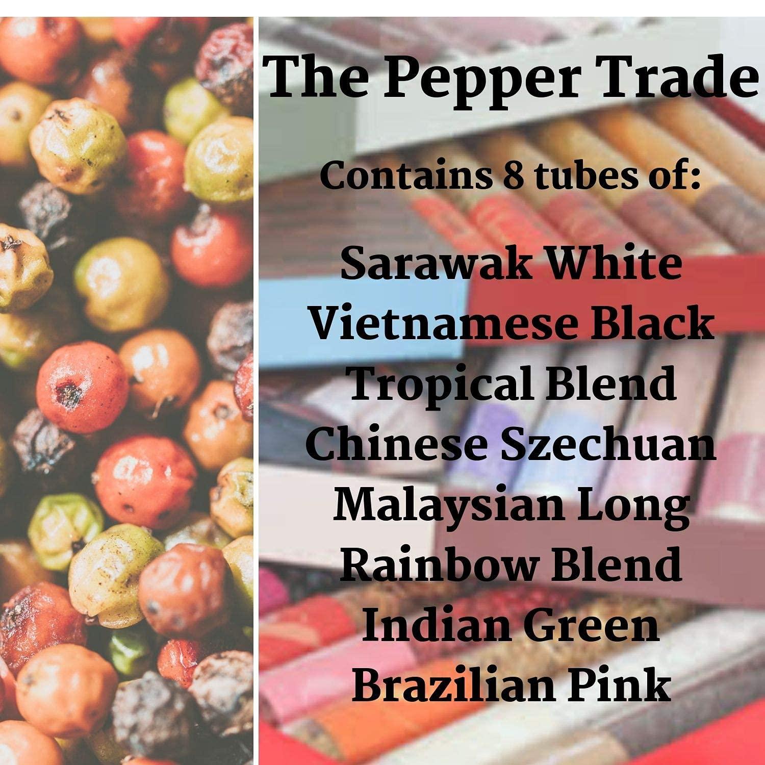 Eat.art The Pepper Trade Gourmet Peppercorn Blend Collection, 8 Pack Gift Set | Sampler Spice Gift Set, Use in Grinders