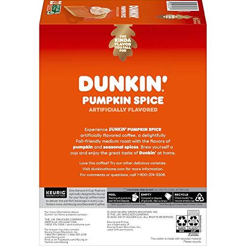 Dunkin\' Dunkin\' Pumpkin Spice Flavored Coffee, 22 Keurig K-Cup Pods