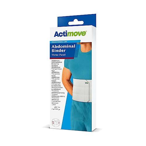 Actimove Actimove Professional Abdominal Binder for Men | Three or Four-Panel Belly Band for Lower Waist Support | Compression Garment for Post Traumatic & Post Surgical Recovery | White, 3-Panel, X-Small
