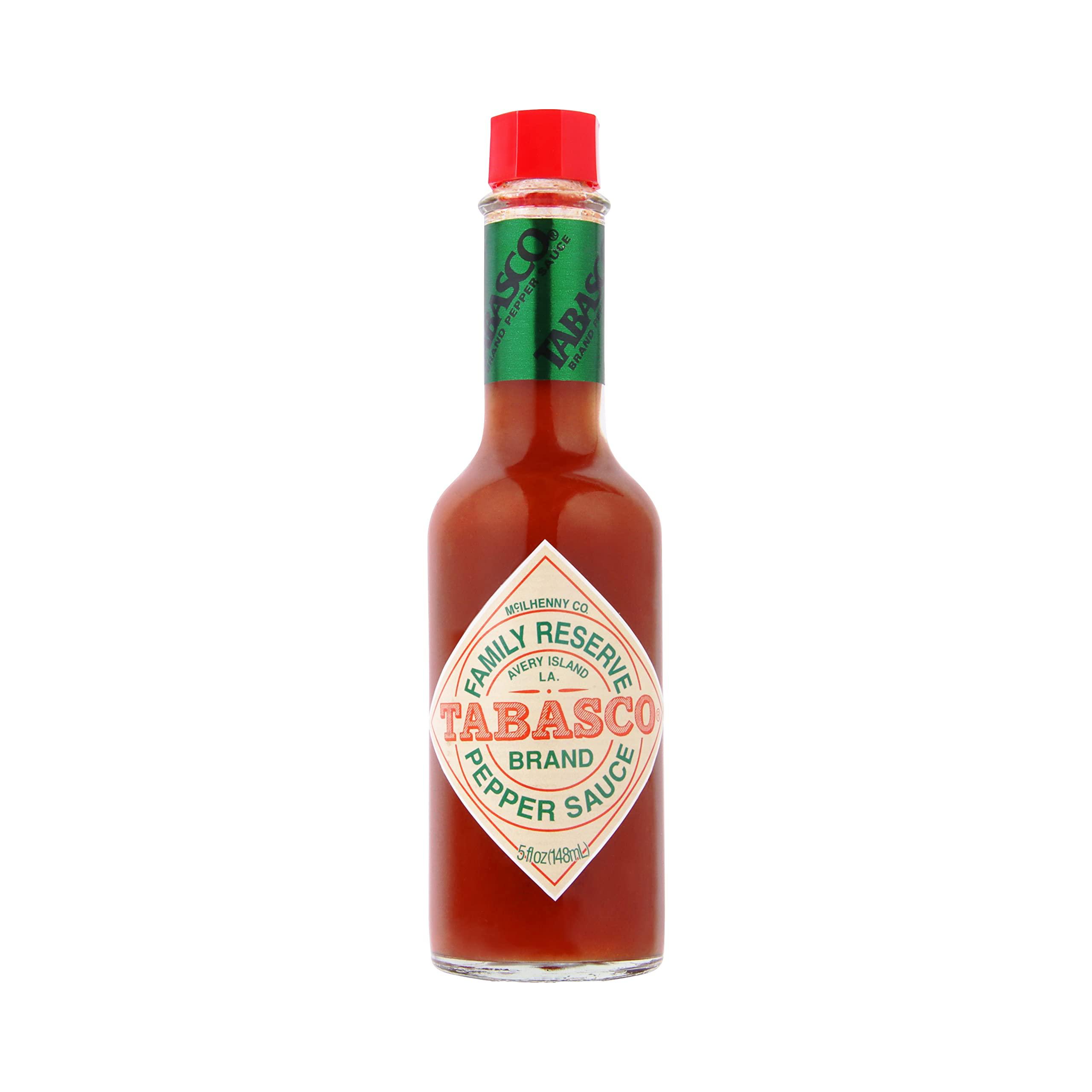 TABASCO TABASCO Brand Family Reserve Pepper Sauce, Mild Hot Sauce, Glass Bottle, Exclusive Familial Taste, Hand Selected Pepper Blend & White Wine Vinegar, Great on Chicken Dishes & More, 5 Fl Oz (Pack of 1)