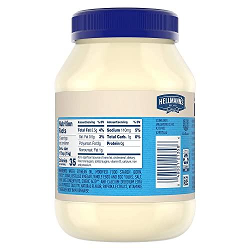 HELLMANN'S Hellmann\'s Light Mayonnaise Light Mayo 3 Count For a Creamy Condiment for Sandwiches and Simple Meals 60% Less Fat and Calories than Regular Mayonnaise 30 oz