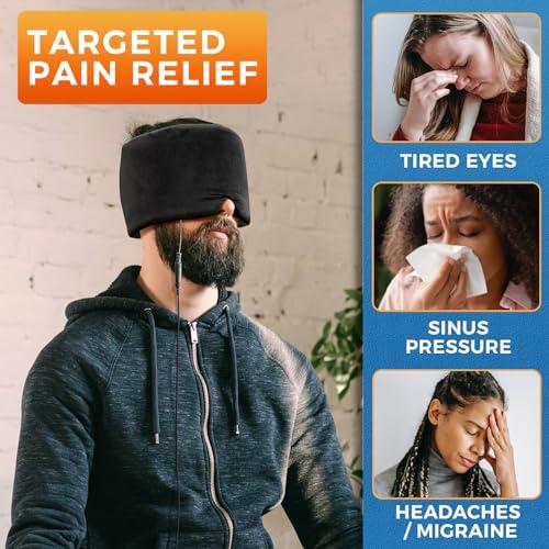 sticro sticro Extra Large Moist Heat Sinus Relief Mask, Reusable Warm Compress Heated Eye Mask Face Heating pad Eye Pillow for Sinus Pressure Relief, Dry Eyes, Migraine, Tension, Stress, Headache(Large)