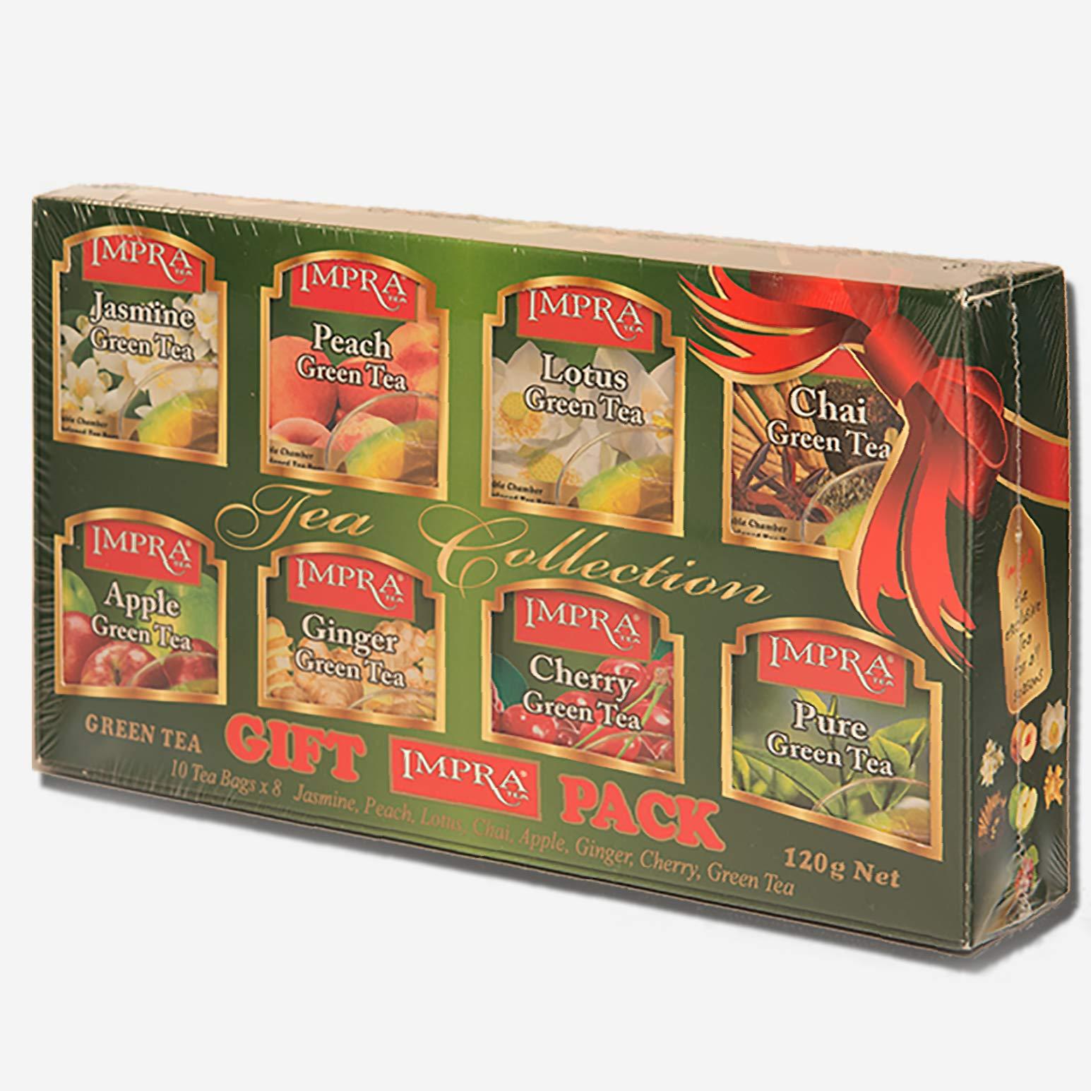 Impra Impra Flavored Green Tea Gift Pack (8 Flavors), 80-count Tea Bags