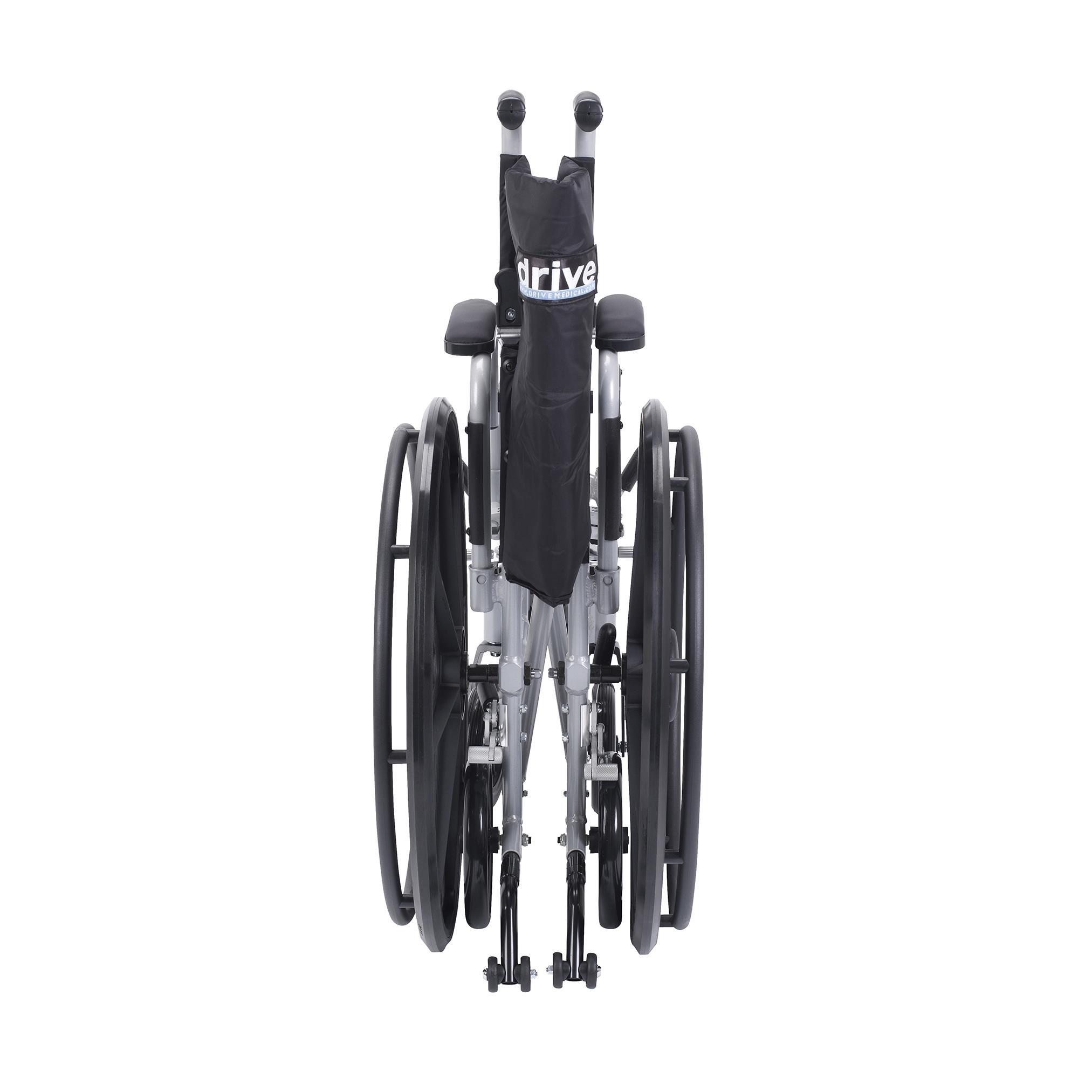Drive Medical Drive Medical TR20 Poly-Fly Transport Wheelchair, Silver
